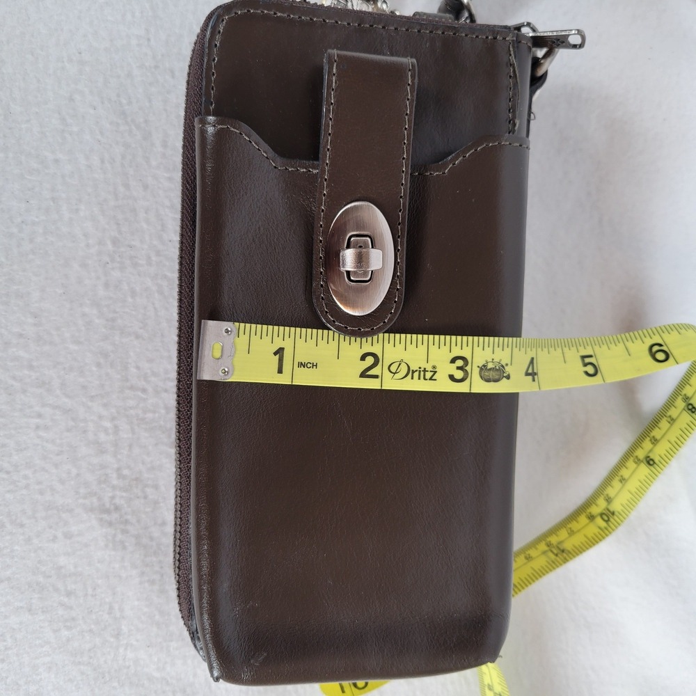 Patricia Nash Womens Amalia Leather Phone Keychain Charm Bag Clutch Wallet Brown - Picture 4 of 10